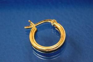 Hoops polished 925/- Silver gold plated approx size AØ15mm, IØ9,0mm, Tube round RD AØ3mm.